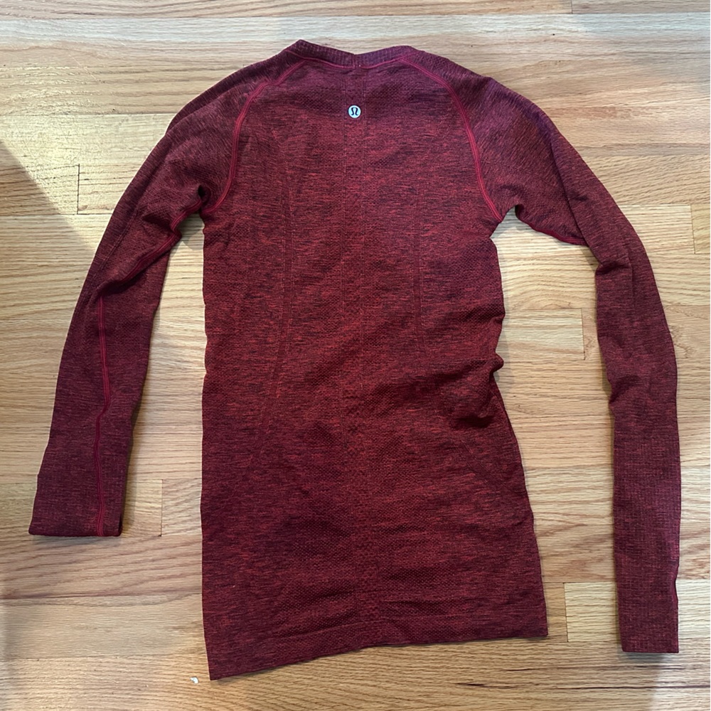 Lululemon Long Sleeve Swiftly Tech Shirt Womens Size 4 Dark Red Heather
